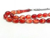 Tesbihci Dayı Ateş Kehribar Tesbih Kırmızı Renk (khr-10272) - 1