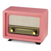 Otantik Çarşı Ahşap Retro Nostaljik  Radyo Beyoğlu Model Pembe Renk - 2