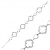 Gümüş Çiçek Bayan Bileklik - 1