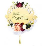 Dış Kapı Süsü Çiçekli Hoşgeldiniz Yazılı Besmeleli - 1