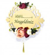 Dış Kapı Süsü Çiçekli Hoşgeldiniz Yazılı Besmeleli - 2