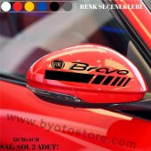 Fiat Bravo için Ayna Kapağı Sticker (2 Adet) - 1