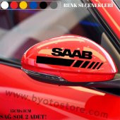 Saab için Ayna Kapağı Sticker (2 Adet) - 1