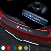 Renault Modus için Karbon Bagaj ve Kapı Eşiği Sticker Seti - 1