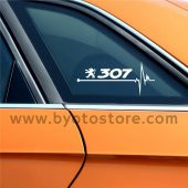 Peugeot 307 için Kalp Atışı Ritim Oto Sticker (2 Adet) - 1