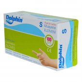 Dolphin Pudralı Beyaz Latex Eldiven Küçük Boy (S) 100 Lü Paket - 3