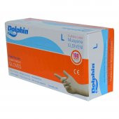 Dolphin Pudrasız Beyaz Latex Eldiven Büyük Boy (L) 100 Lü Paket - 6