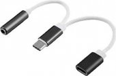 Type-C USB C 2in1 Şarj Kulaklık Dönüştürücü 3.5 mm Jack Adaptör - 3