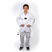HAŞADO Taekwondo Beyaz Yaka Fitilli Acemi Elbise - 2