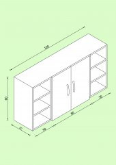 Kenzlife hazır mutfak hora32 cvz 060*120*32 mutfak banyo dolabı kapaklı raflı - 5