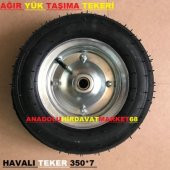 AĞIR YÜK TAŞIMA TEKERİ 300KG HAVALI TEKER EL ARABASI TEKERİ 350*7 - 1