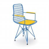 Knsz kafes tel sandalyesi 1 li mazlum mvisrı kolçaklı ofis cafe bahçe mutfak - 1