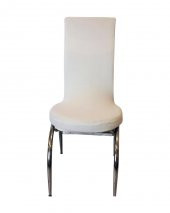 Kadife Sandalye Kılıfı Kelebek Model Krem - 1