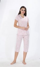 evia Kadın Yazlık Kısa Kol Bambu Kapri Takımı / 1205 - 2