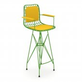 Knsz kafes tel bar sandalyesi 1 li zengin yşlsrı kolçaklı sırt minderli ofis cafe bahçe mutfak - 2