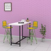 Knsz kafes tel bar sandalyesi 1 li zengin yşlsrı kolçaklı sırt minderli ofis cafe bahçe mutfak - 4