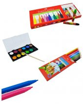 Faber Castell 4 lü Boyama Seti Resim Defteri Hediye - 2