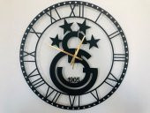 Metal Duvar Saati Roma/Türkçe Rakamlı Galatasaray Logolu Çap:45cm - 6