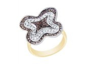 Diamond Line-Gülaylar - Sarı Beyaz Altın 14 Ayar Trend Renkli Taşlı Yüzük - 1
