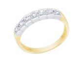 Diamond Line-Gülaylar - Sarı Beyaz Altın 14 Ayar Beştaş Yüzük - 1