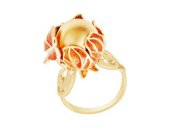 Diamond Line-Gülaylar - Sarı Altın 14 Ayar Trend Yüzük - 1