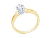 Diamond Line-Gülaylar - Sarı Beyaz Altın 14 Ayar Tektaş Yüzük - 1