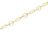 Diamond Line-Gülaylar - Sarı Beyaz Altın 14 Ayar Hollow Bileklik - 1