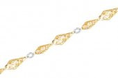 Diamond Line-Gülaylar - Sarı Beyaz Altın 14 Ayar Trend Taşsız Bileklik - 1