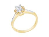 Diamond Line-Gülaylar - Sarı Beyaz Altın 14 Ayar Baget Taşlı Yüzük - 1