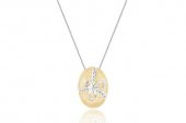 Diamond Line-Gülaylar - Sarı Beyaz Altın 14 Ayar Fiyonk Kolye - 1