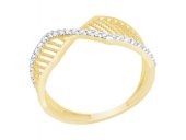 Diamond Line-Gülaylar - Sarı Beyaz Altın 14 Ayar Koleksiyon Yüzük - 1