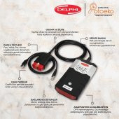 Delphi Araç Arıza Tespit Cihazı Bluetooth Türkçe Delpi Karışık Universal Cihaz - 3