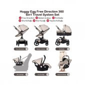 Huggy Egg 6 İn 1 Travel Sistem Bebek Arabası - 2