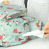 Lal Baby Alpaka Desenli Su Yeşili Anne Bebek Bakım Sırt Çantası - 9