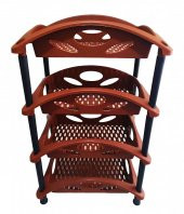 SEBZELİK , 4 Katlı Plastik Sebzelik - KAHVERENGİ - KARGO BEDAVA - 2