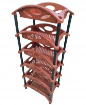 SEBZELİK , 6 Katlı Plastik Sebzelik - KAHVERENGİ - KARGO BEDAVA - 1