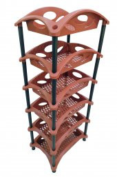 SEBZELİK , 6 Katlı Plastik Sebzelik - KAHVERENGİ - KARGO BEDAVA - 3