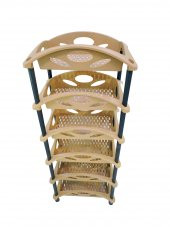 SEBZELİK , 6 Katlı Plastik Sebzelik - BEJ - KARGO BEDAVA - 1