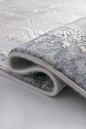 Bahariye Halı Ezgi Koleksiyonu 5665 Gri Mavi Saçaklı Halı - 3