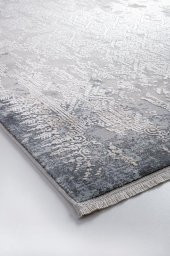 Bahariye Halı Ezgi Koleksiyonu 5665 Gri Mavi Saçaklı Halı - 4