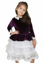 kadife katlı elbise - 2