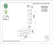 BMdekor TV Ünitesi Yağmur Koyu Ceviz 120 cm - 2