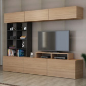 BMdekor TV Ünitesi Sound Teak Siyah 180 cm - 1