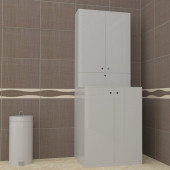 BMdekor Çamaşır Makinesi Dolabı Kristal Alt Üst Beyaz - 1