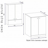 BMdekor Çamaşır Makinesi Dolabı Kristal Alt Üst Beyaz - 3