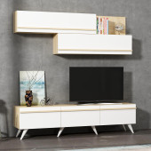 BMdekor TV Ünitesi Asil Beyaz Safir Meşe 180 cm - 1