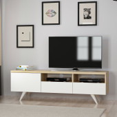 BMdekor TV Sehpası Berrak Beyaz Safir Meşe 150 cm - 1