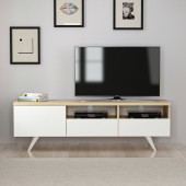 BMdekor TV Sehpası Berrak Beyaz Safir Meşe 150 cm - 2