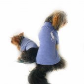 Mavi Polo Yaka Tişört KöpekKıyafeti Köpek Elbisesi - 5