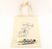 Çanta Boyama 30x40 cm Boya fırça Bez Çanta Set(SEVİMLİ KÖPEK CANIM ANNEM) - 1